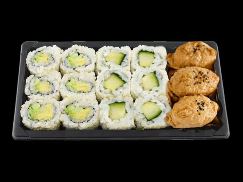 8 pcs avocado rolls 8 pcs cucumber rolls 3 pcs inari sushi