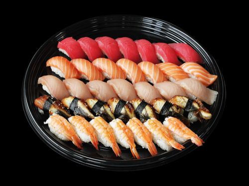 32 pcs nigiris, tuna, salmon, yellowtail, unagi (subject to change)