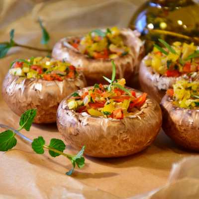 (Veg) Vegetable Stuffed Mushrooms Platter